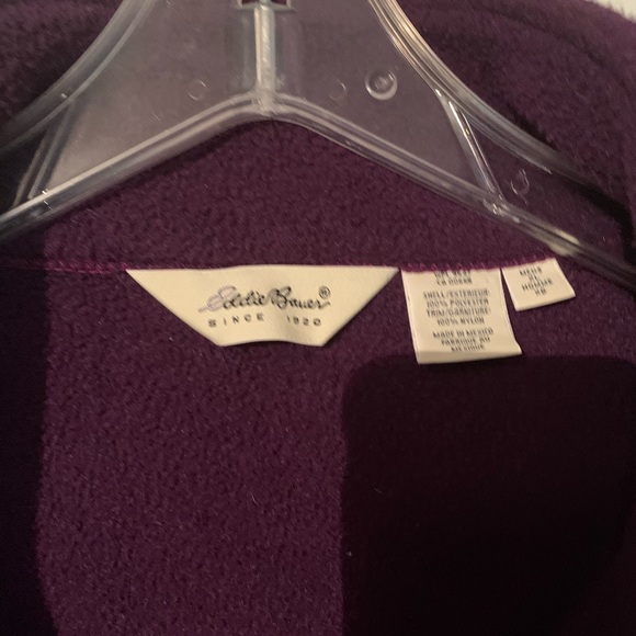 Eddie Bauer 3/4 zip pullover sweatshirt.  Plum colored. - Picture 2 of 2